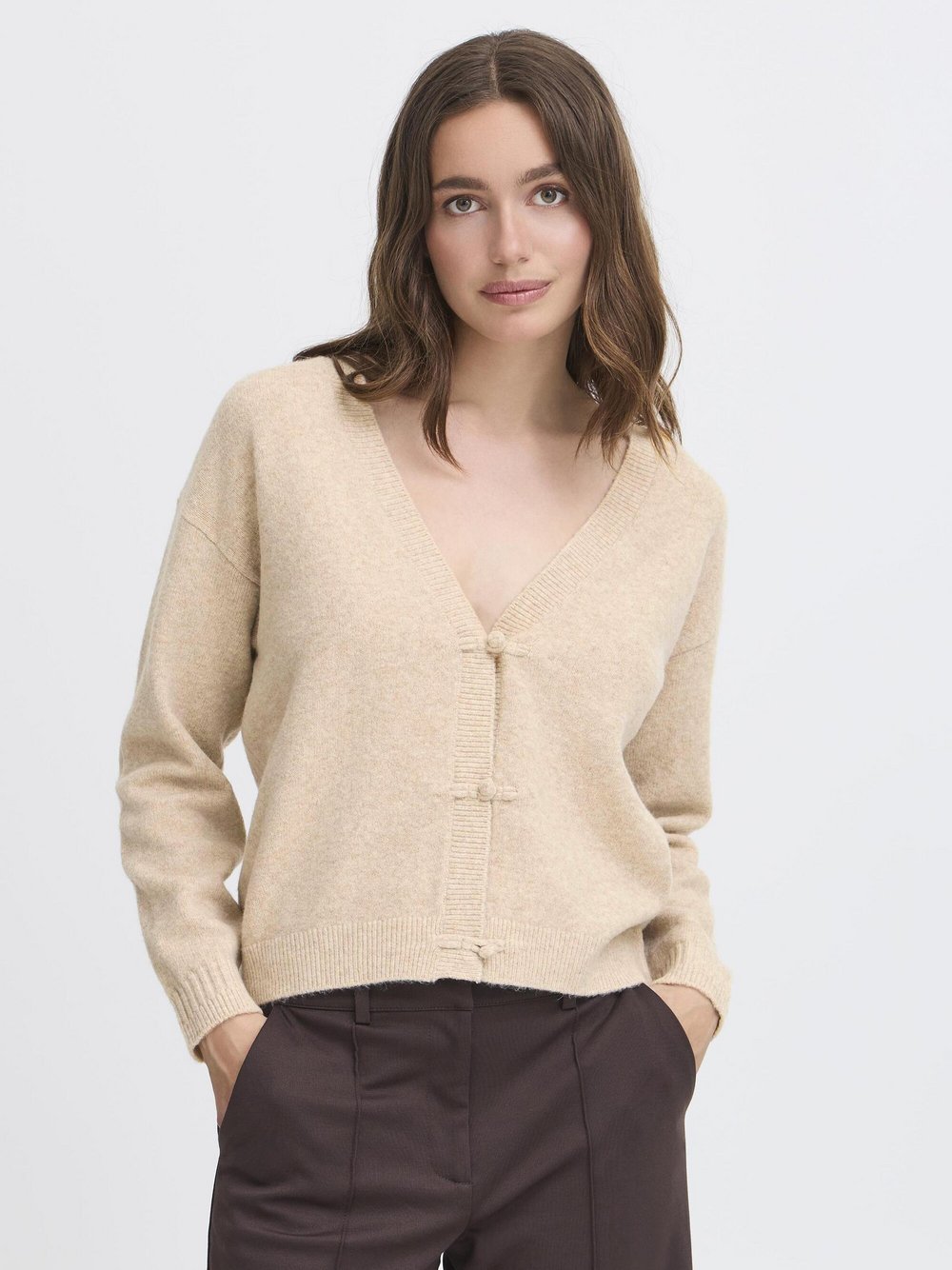 Ichi Strickjacke IHDASILA Damen beige, XXL