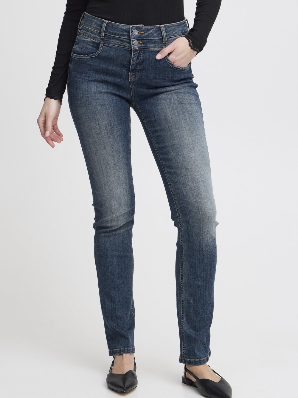 fransa Jeans FRZomal Damen Baumwolle blau, 40