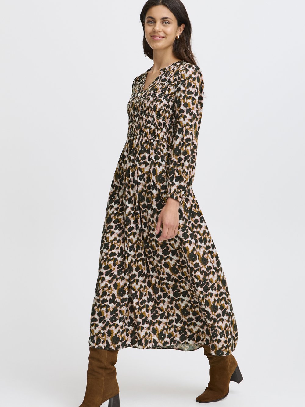 fransa Kleid FRJIO Damen Viskose mehrfarbig gemustert, L