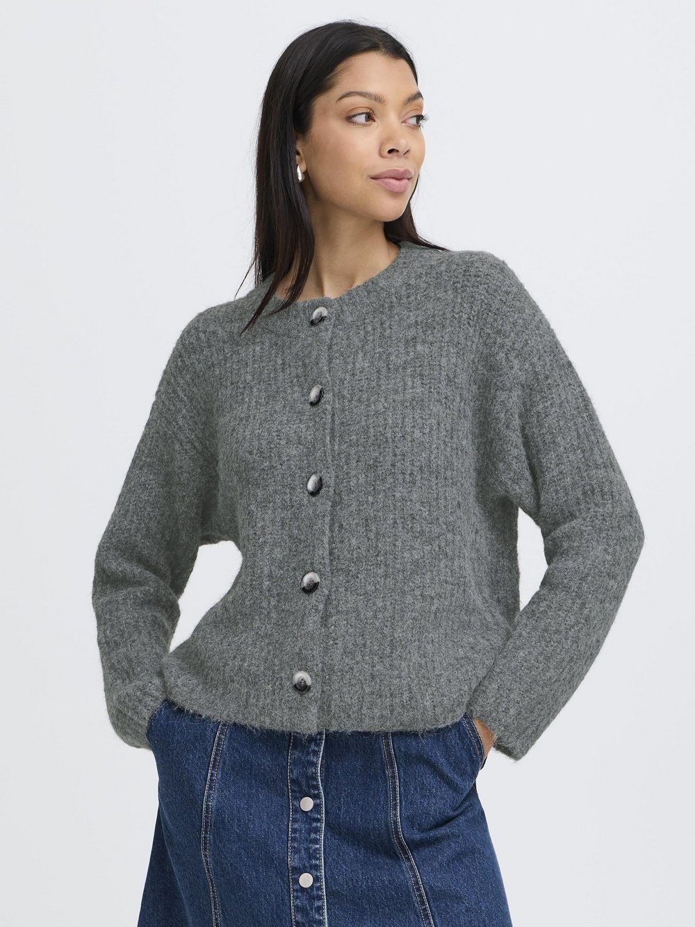 Thumbnail - B.Young Strickjacke BYMILLER Damen grau meliert, S