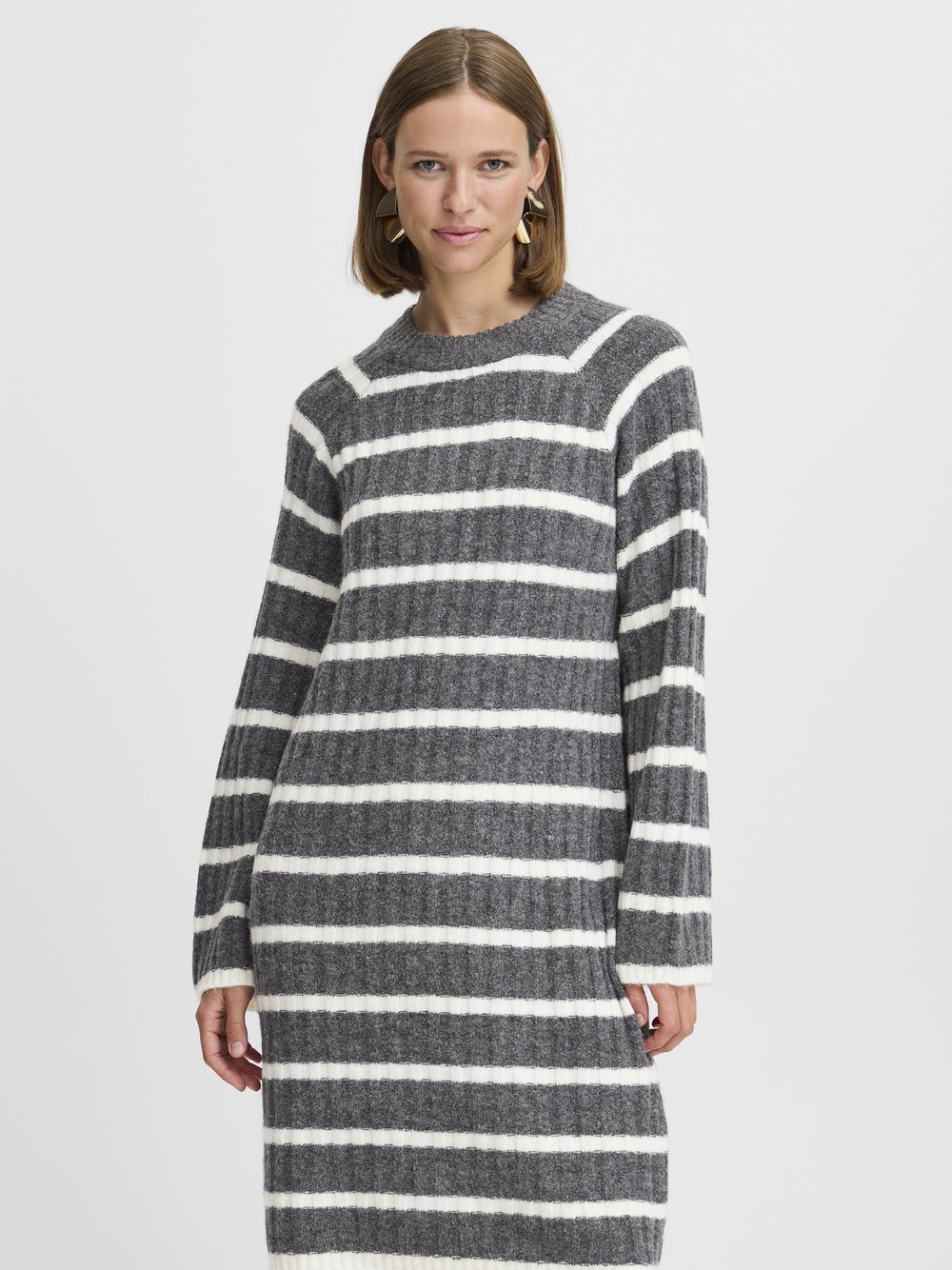 Thumbnail - B.Young Kleid BYMARIANNE Damen grau gestreift, S