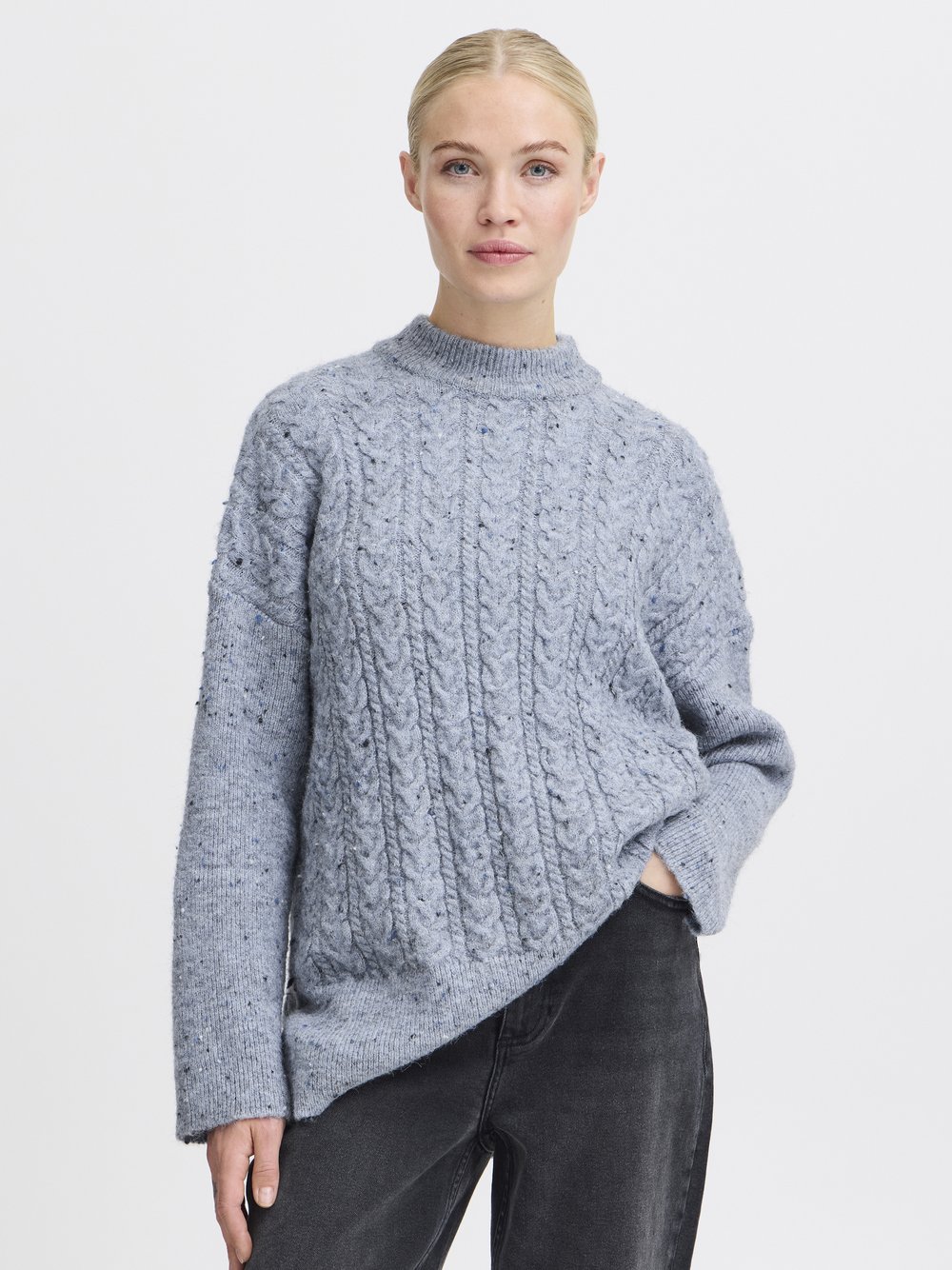Thumbnail - B.Young Strickpullover BYNATA Damen blau meliert, M
