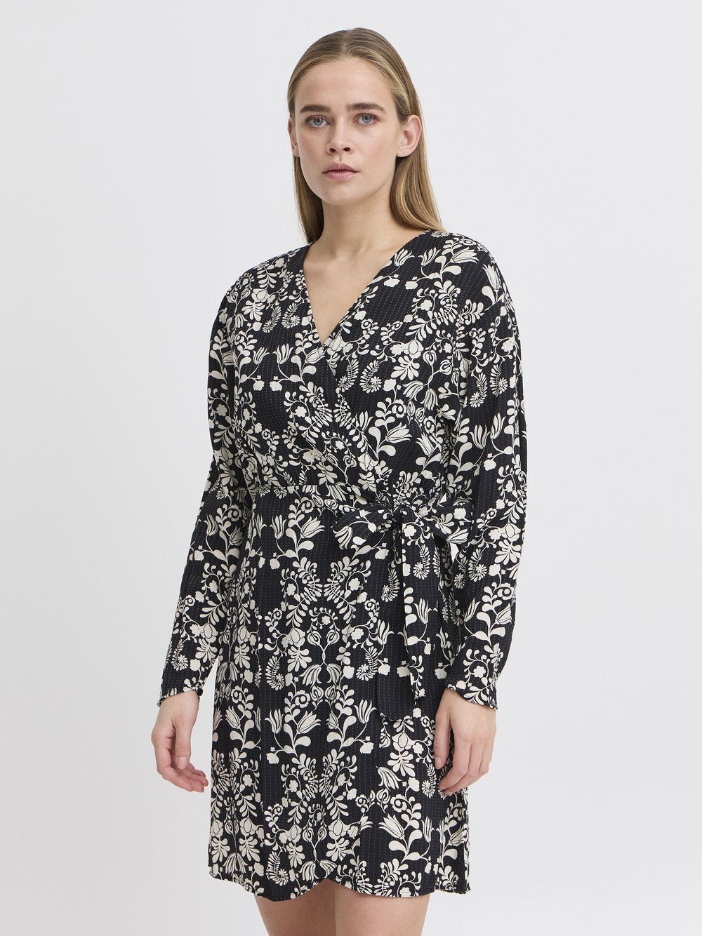 Ichi Kleid IHGOCINA Damen Viskose schwarz bedruckt, 38