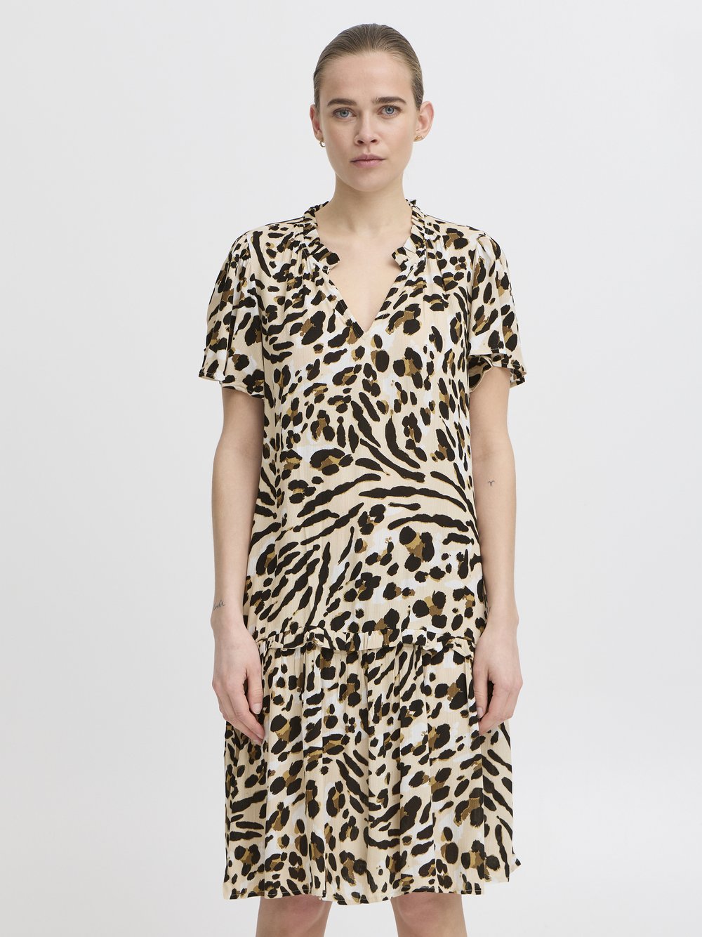 Thumbnail - Ichi Kleid IHMARRAKECH Damen Viskose mehrfarbig gemustert, M