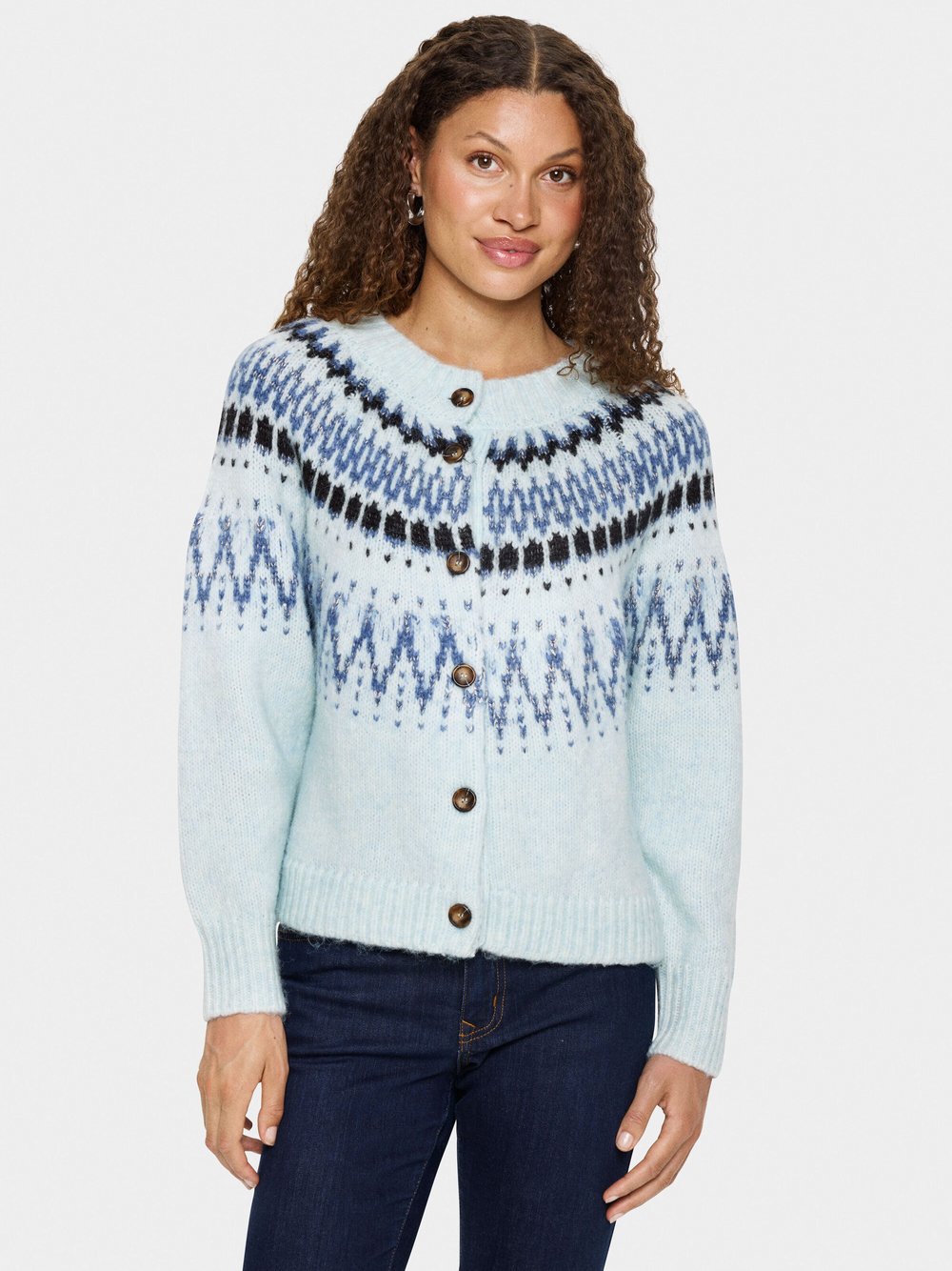 Saint Tropez Strickjacke MegnaSZ Damen blau gemustert, M