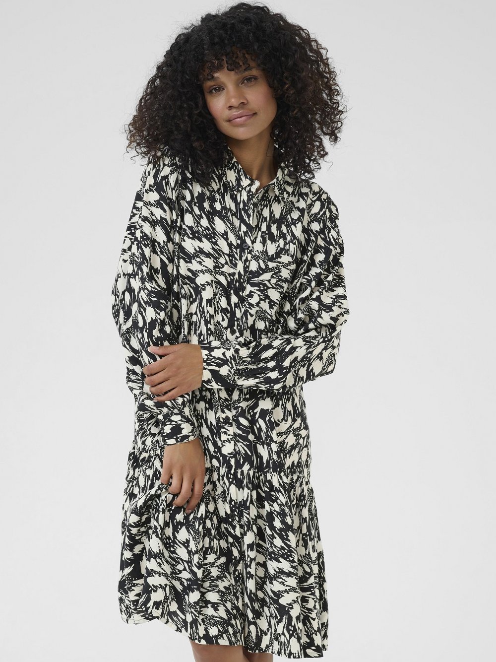Kaffe Damen Noir Hemdkleid Jamie - Bild 2