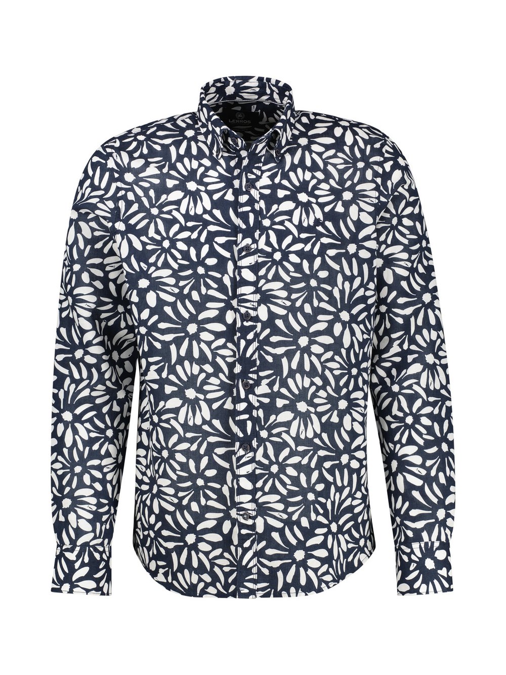 Thumbnail - LERROS Leinenhemd Herren Regular Fit blau bedruckt, XXXL