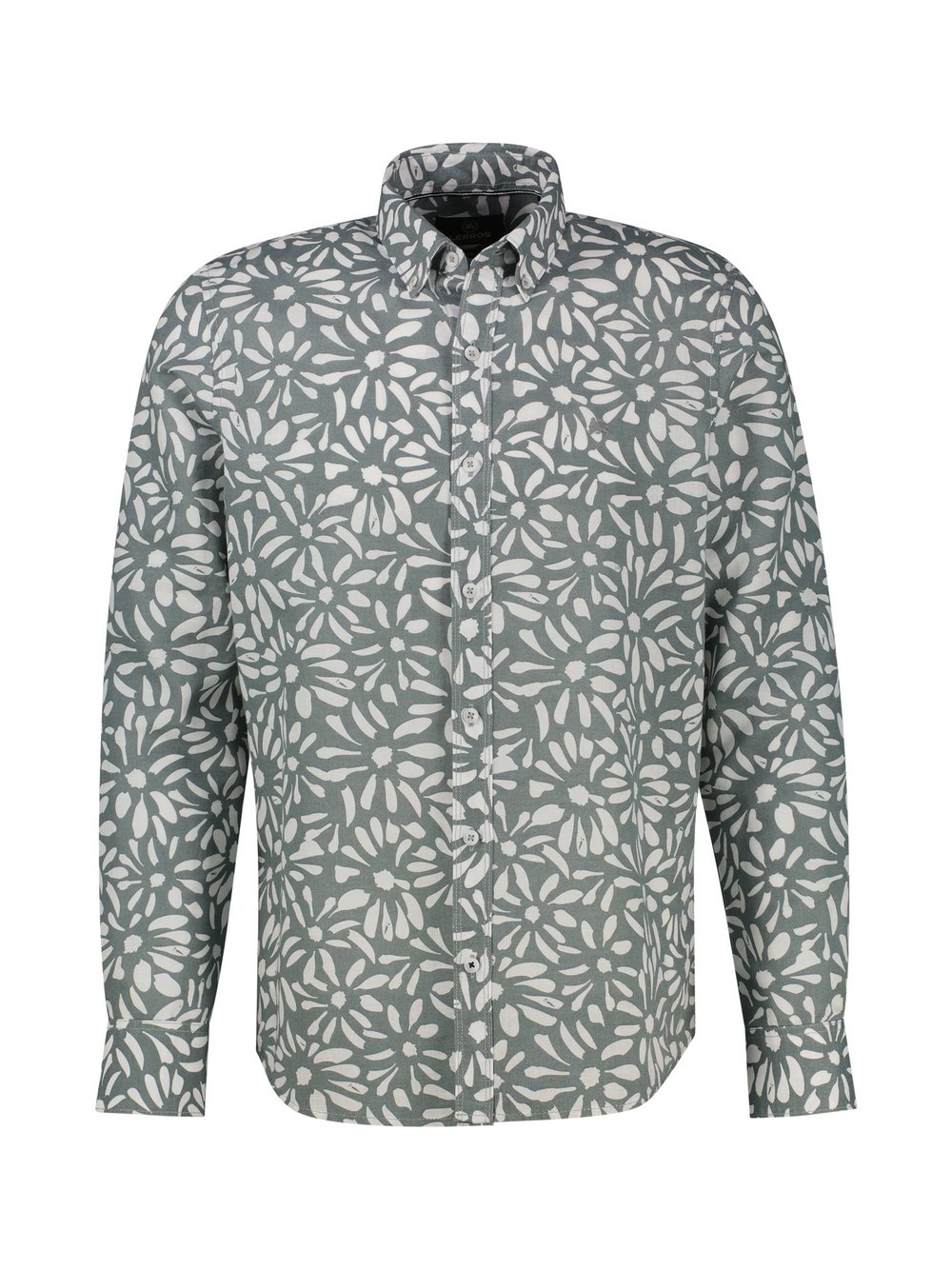LERROS Leinenhemd Herren Regular Fit grau bedruckt, L