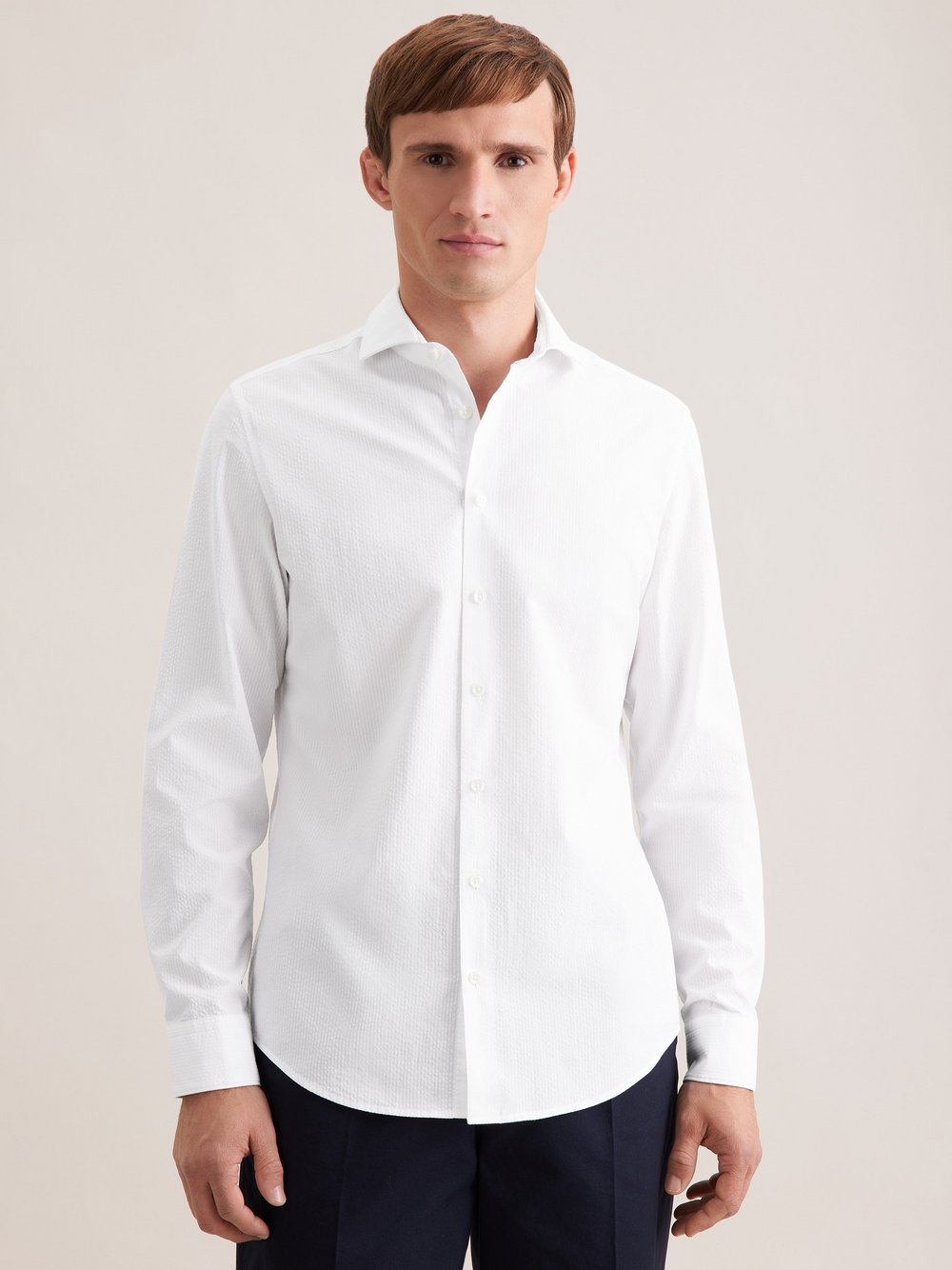 Seidensticker Casual Hemd Herren Slim Fit Baumwolle weiß, 41