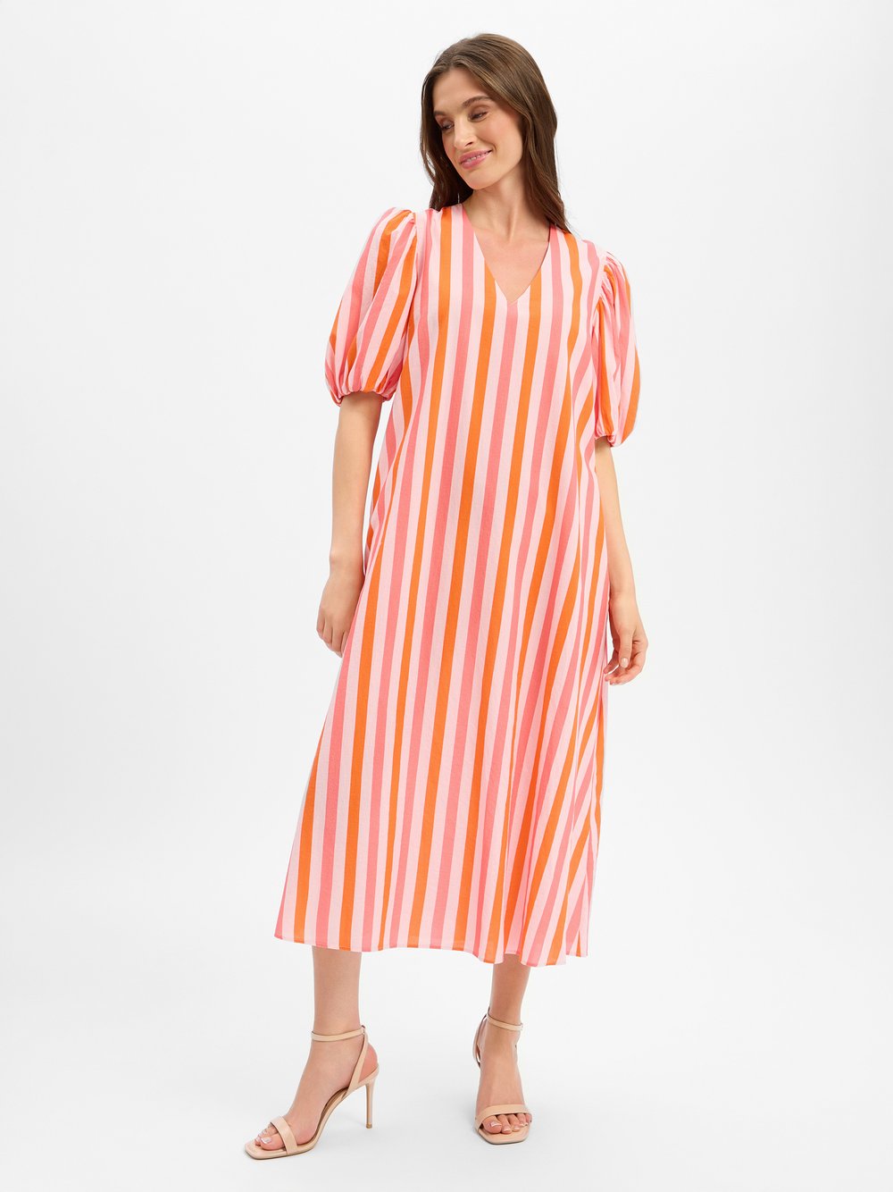 Marie Lund sukienka maxi Kobiety Bawełna (100%) pomarańczowy|czerwony