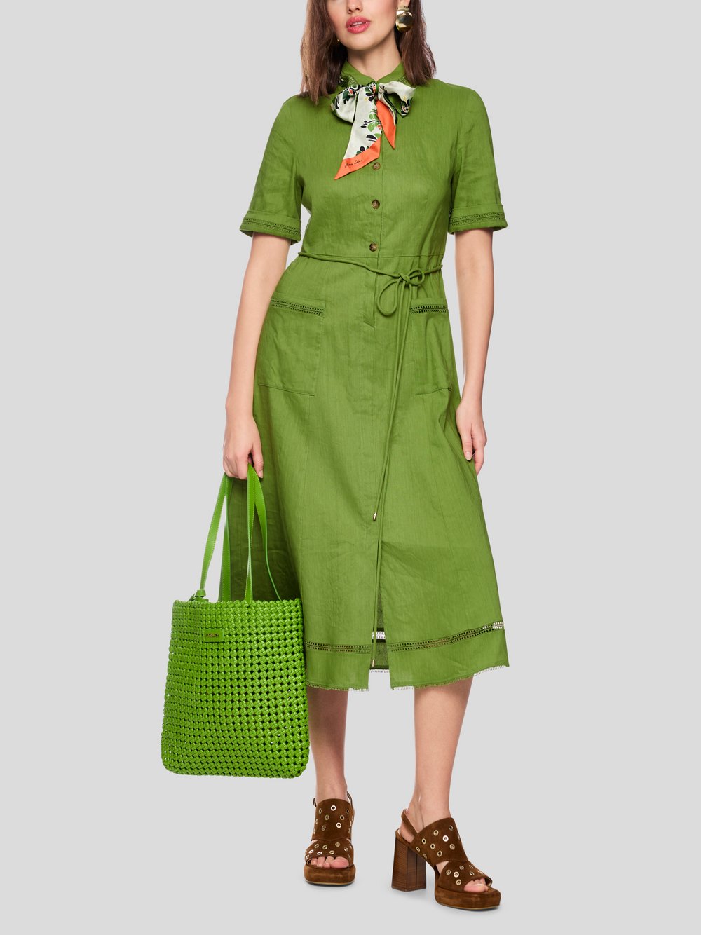 Marc Cain Kleid Damen Leinen grün, 46