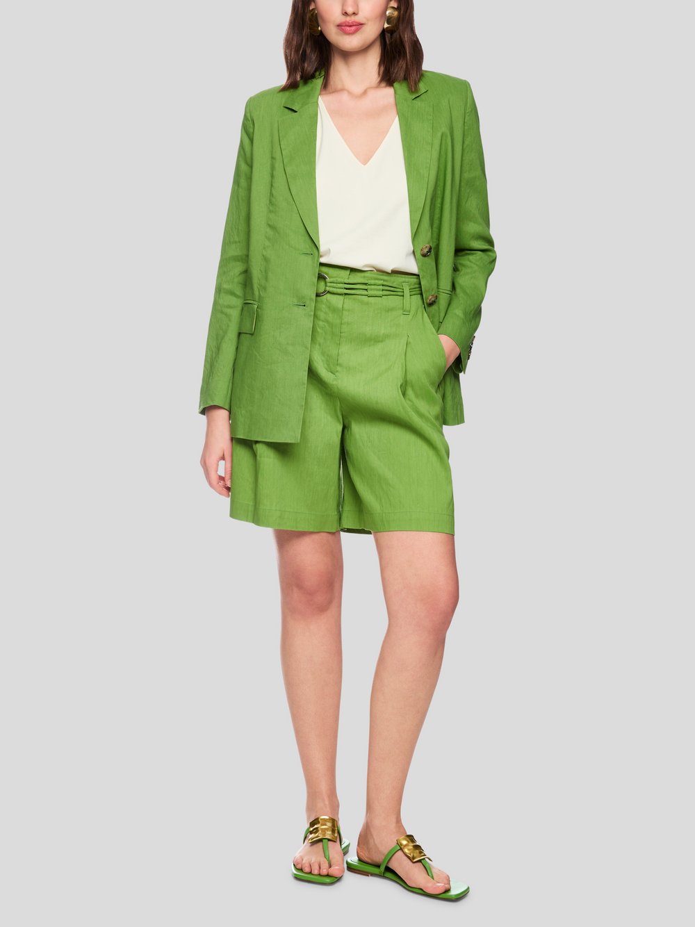 Thumbnail - Marc Cain Blazer Damen Leinen grün, 34