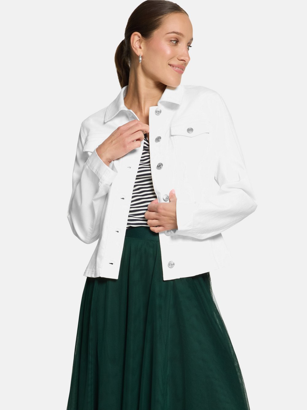 zero Blazer-Jacke Damen Baumwolle weiß, 34