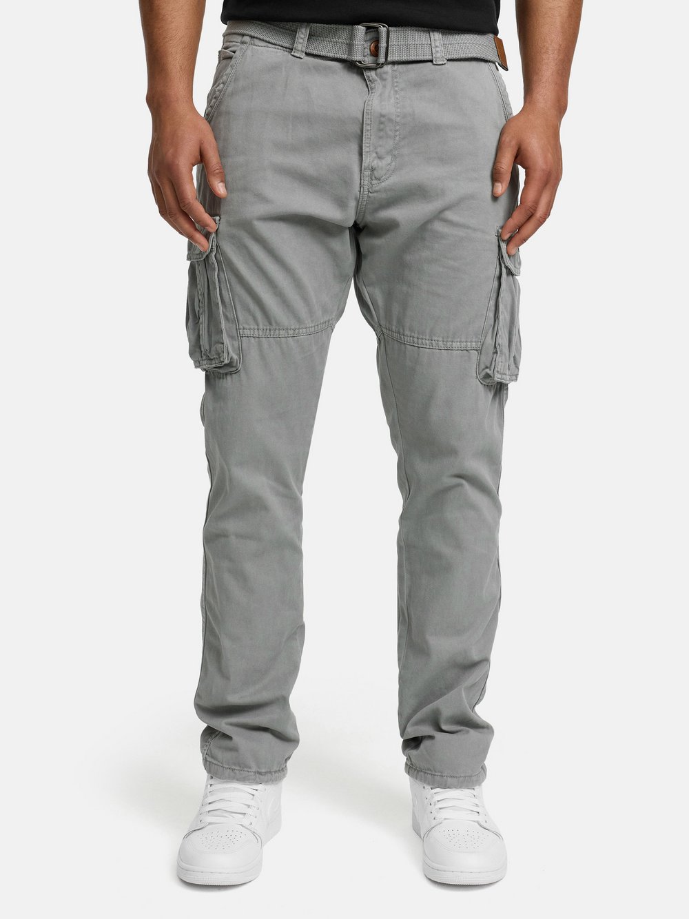 VAN GRAAF Indicode Herren Hellgrau Cargohose Baumwolle Grau, Extra Groß