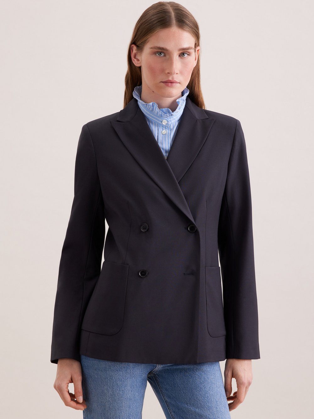 Seidensticker Blazer Damen Wolle blau, 46