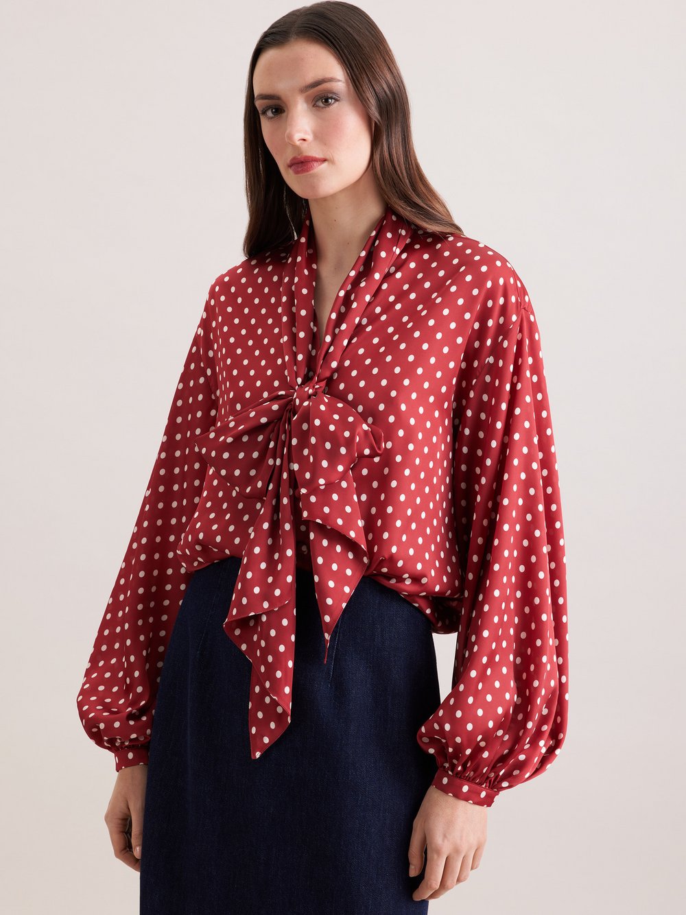 Seidensticker Rüschenbluse Damen rot bedruckt, 38