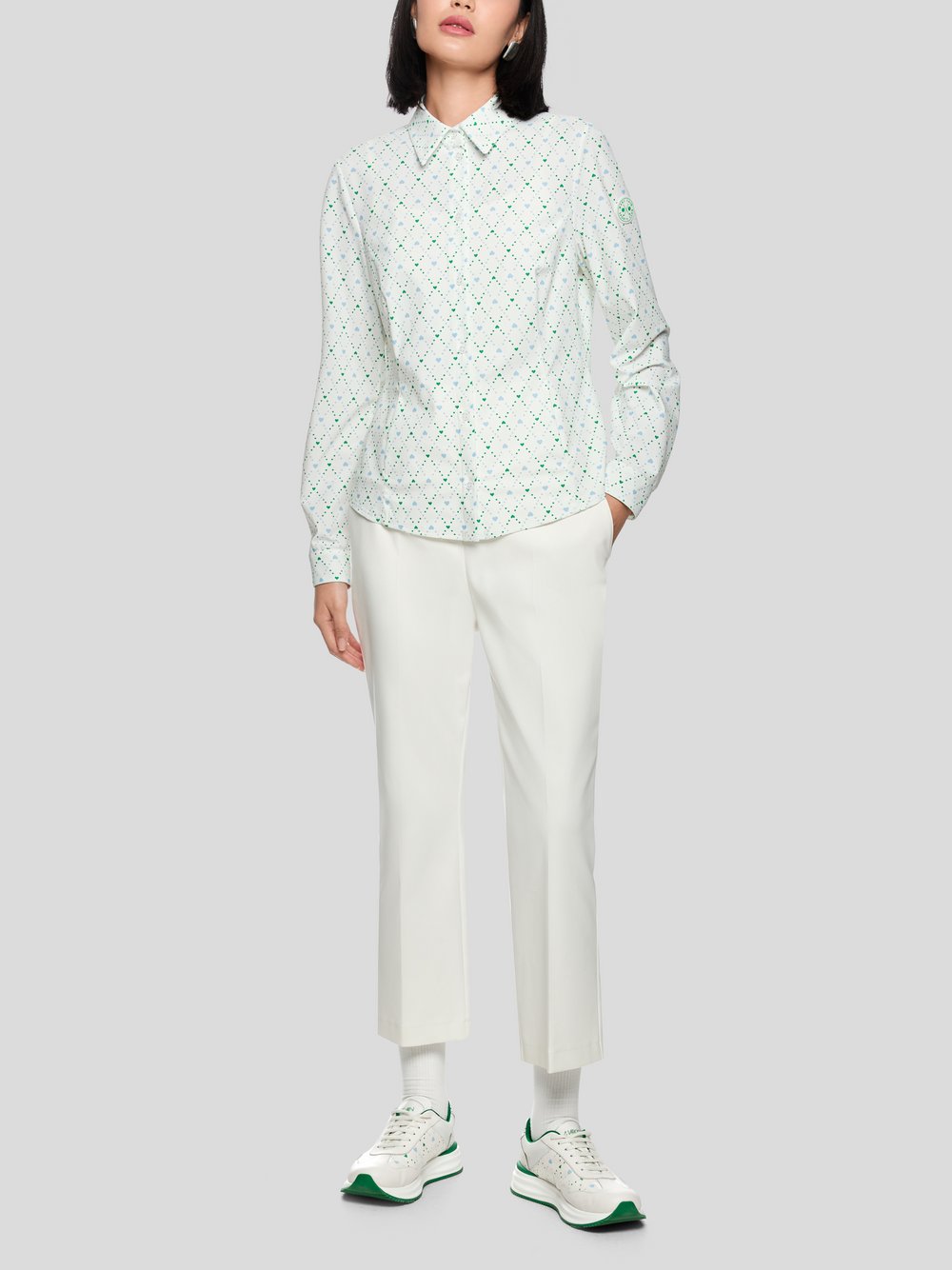 Thumbnail - Marc Cain Bluse Damen Polyamid weiß gemustert, 42