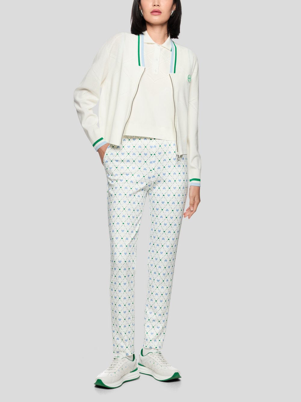 Marc Cain Hose Damen weiß gemustert, 44