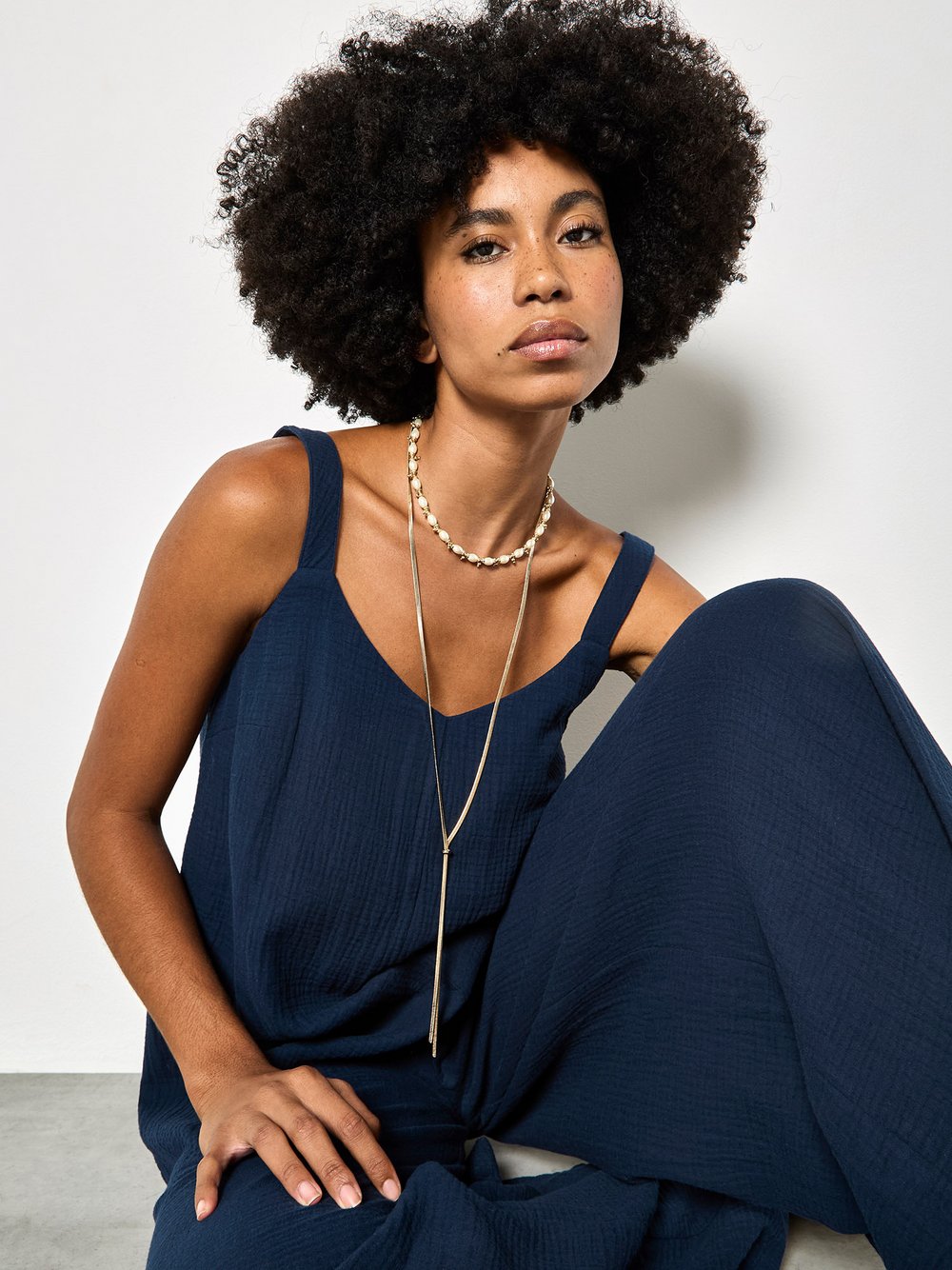 VAN GRAAF Apricot Damen Blau Jumpsuit Baumwolle Größe 34