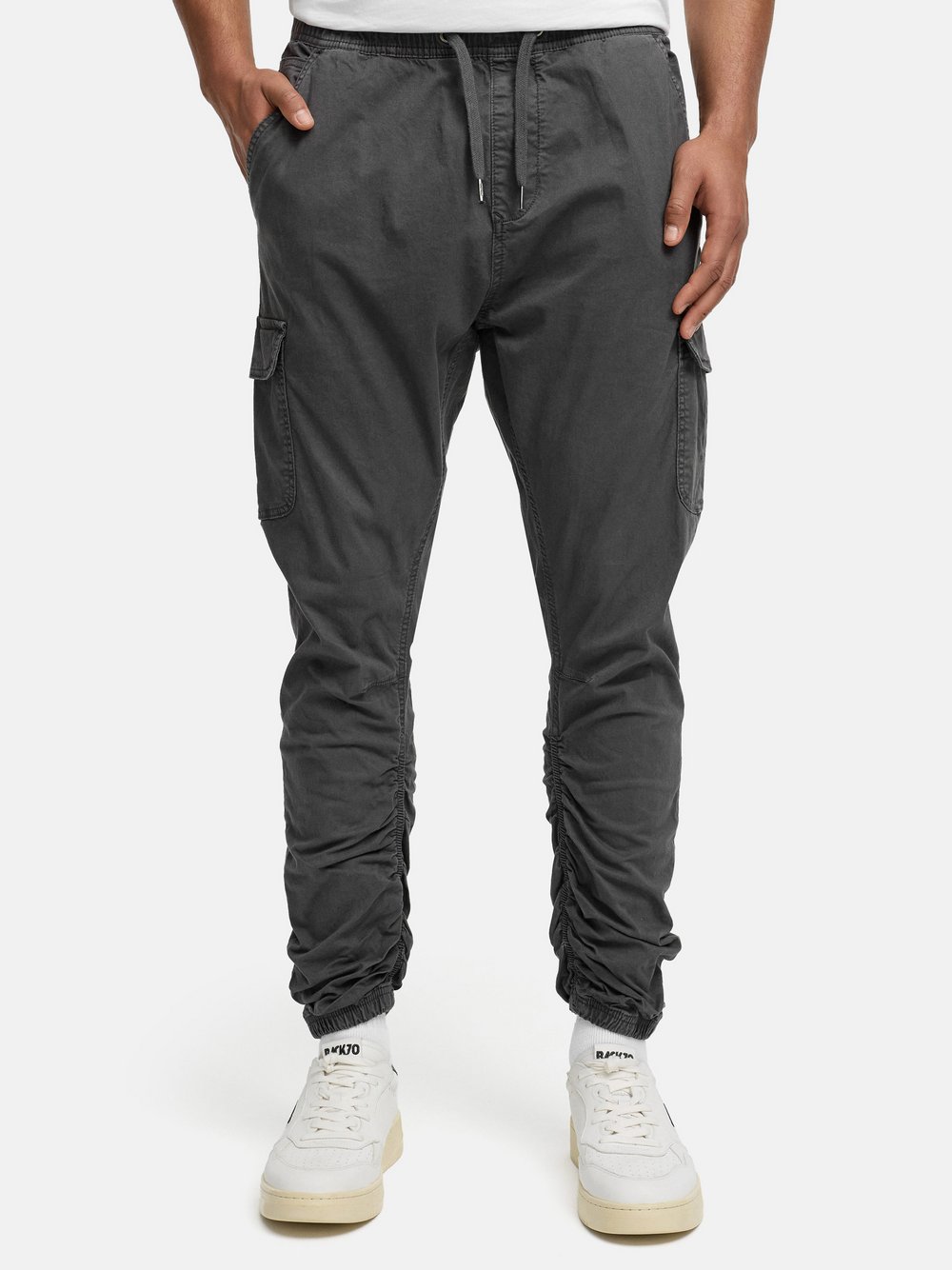 VAN GRAAF Indicode Herren Anthrazit Cargohose Baumwolle Grau, Klein