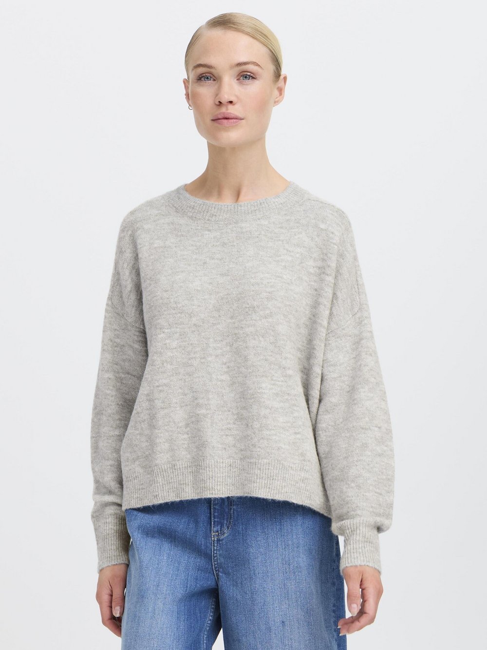 B.young Damen Grau Strickpullover "Damen Langarm Bymonna", Gr. Xs, (Mid Melange), Obermaterial: 51% Polyacryl Pan. 28% Polyester Pes. 18% Alp... - Bild 3