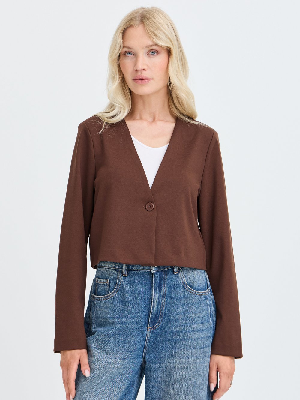 B.young Damen Marron V-Ausschnittjacke Byrizetta - Bild 2