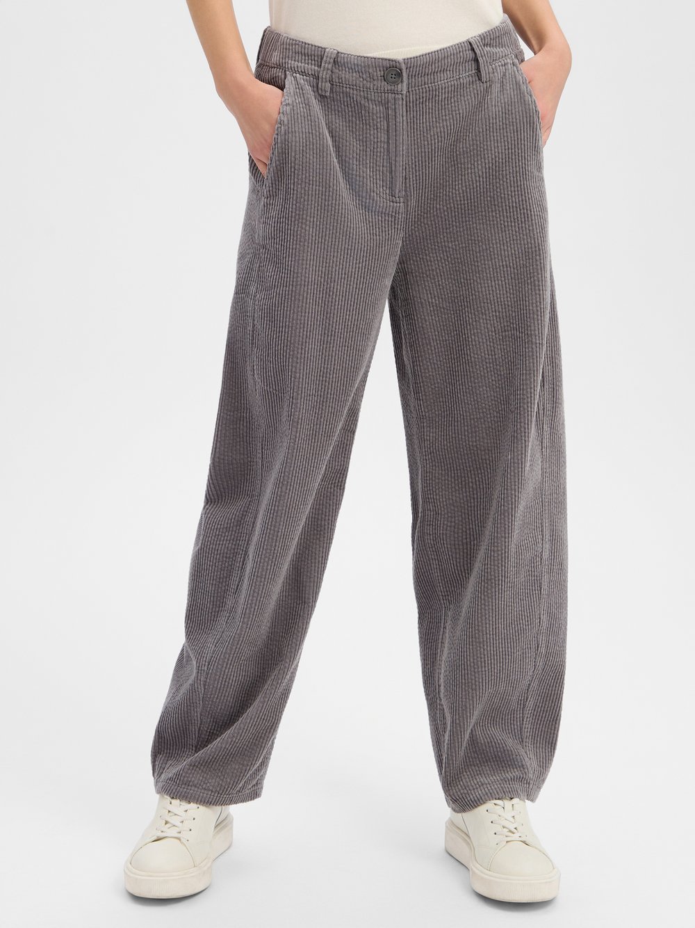 VAN GRAAF Opus Damen Grau Cordhose Baumwolle Größe 38