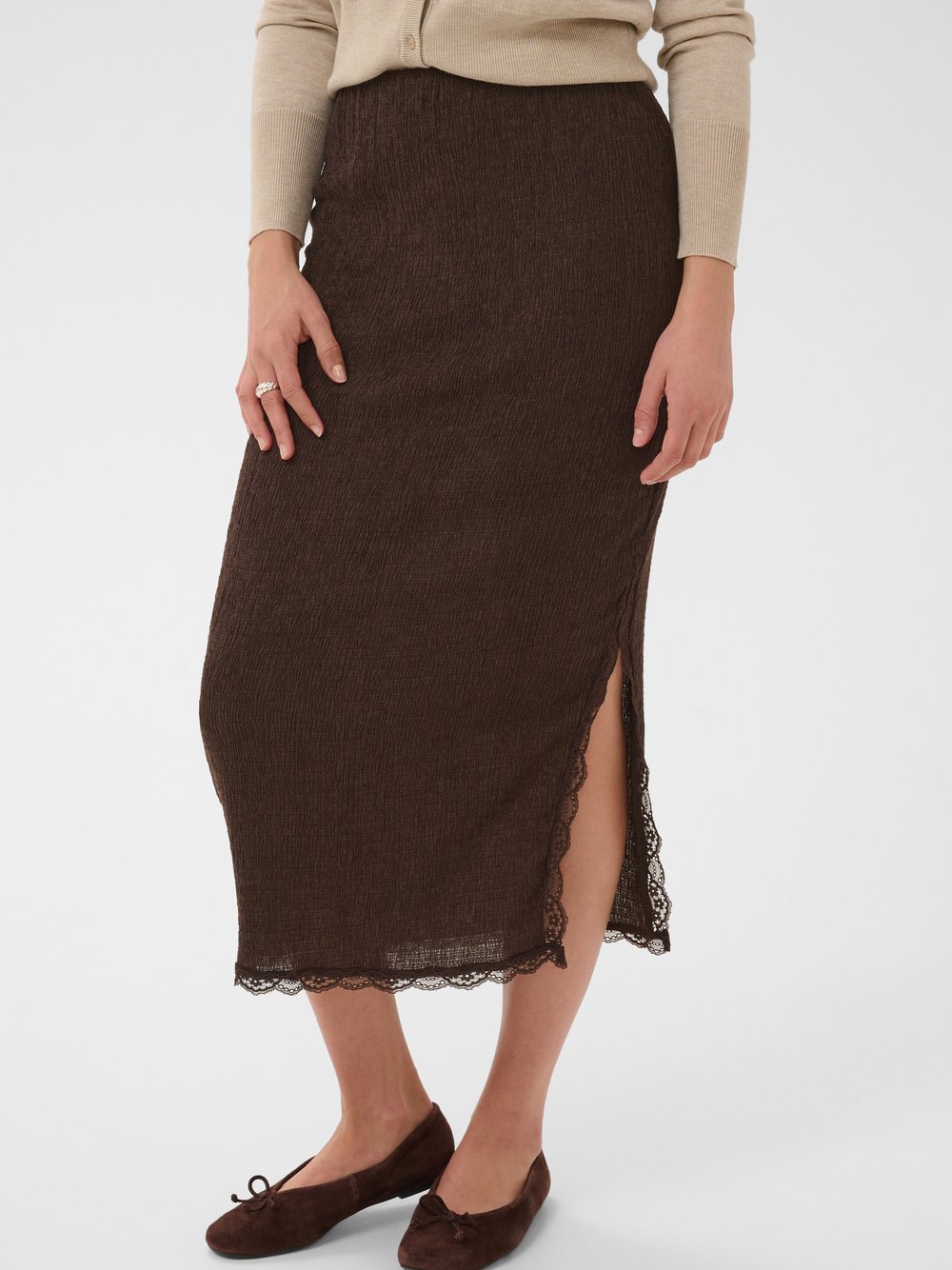 Kaffe Rock KAveronia Damen braun, XL