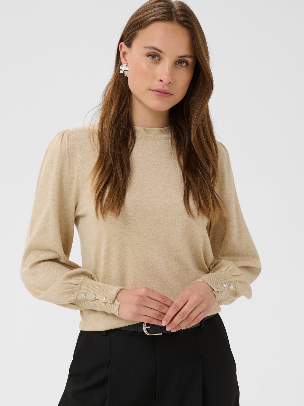 Kaffe Damen Gris Pullover Mit Rundhalsausschnitt Kalizza - Bild 4