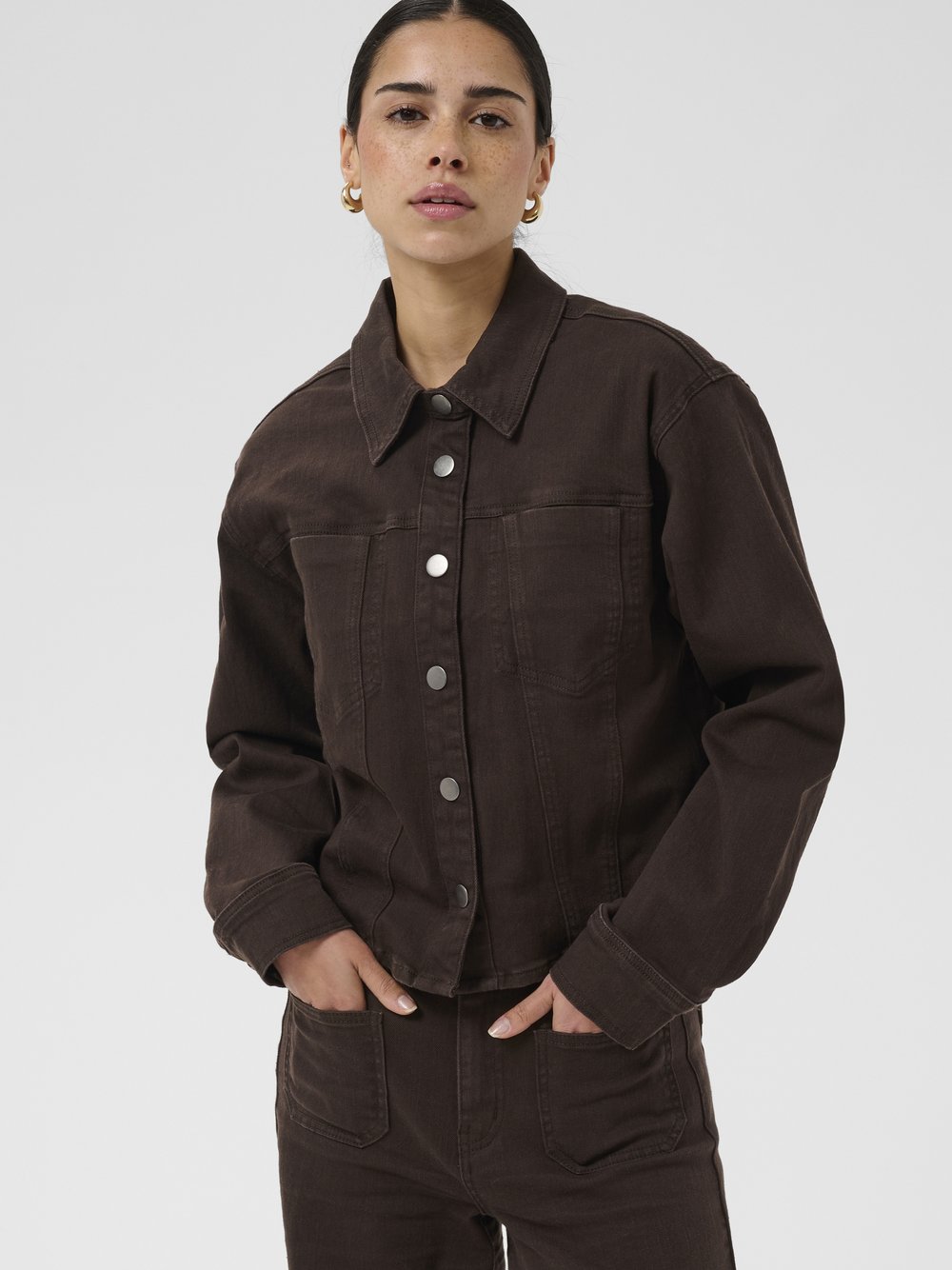 Kaffe Damen Marron Hemd Brook - Bild 3