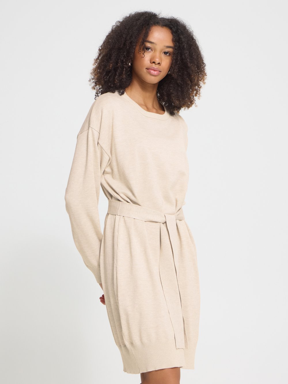 Ichi Damen Beige Pulloverkleid Ihluls - Bild 5