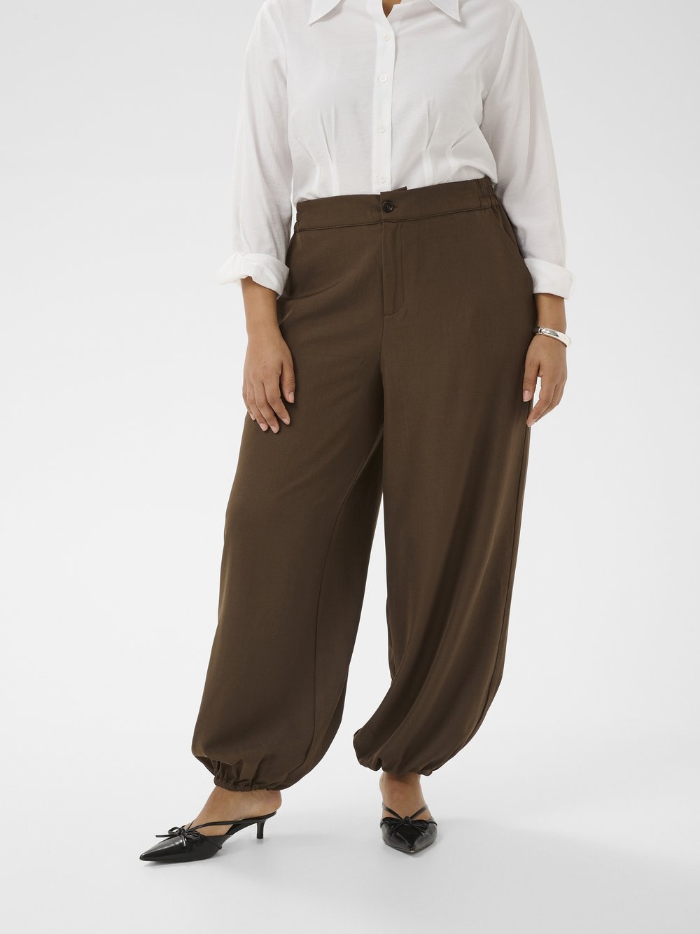 Kaffe Curve Damen Marron Weite Hose Kcyasmina - Bild 2