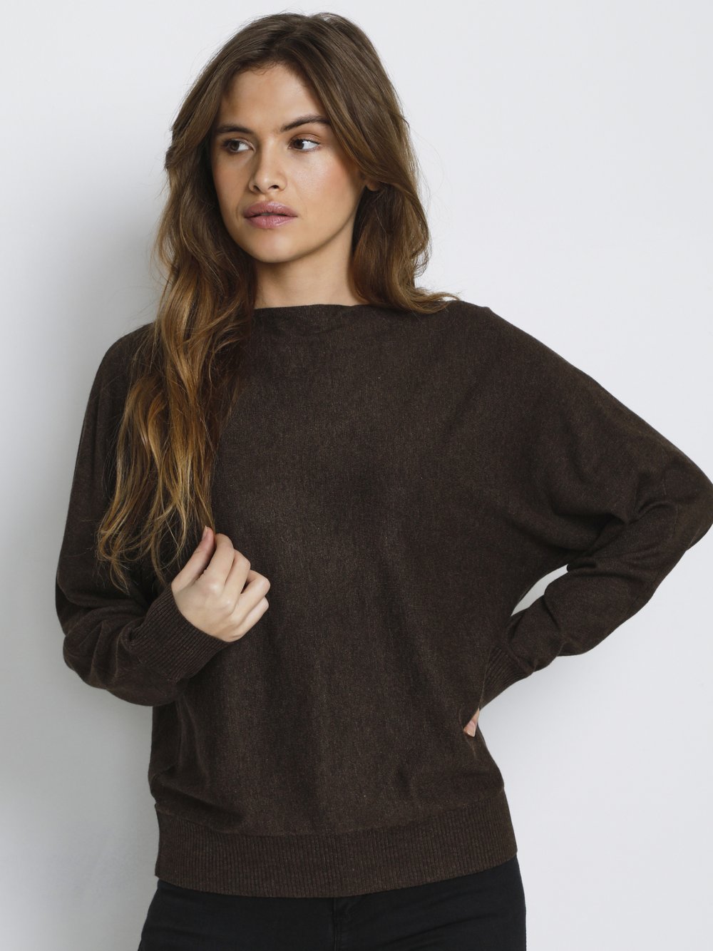 Culture Damen Braun Pullover Frau Annemarie Batwing - Bild 3
