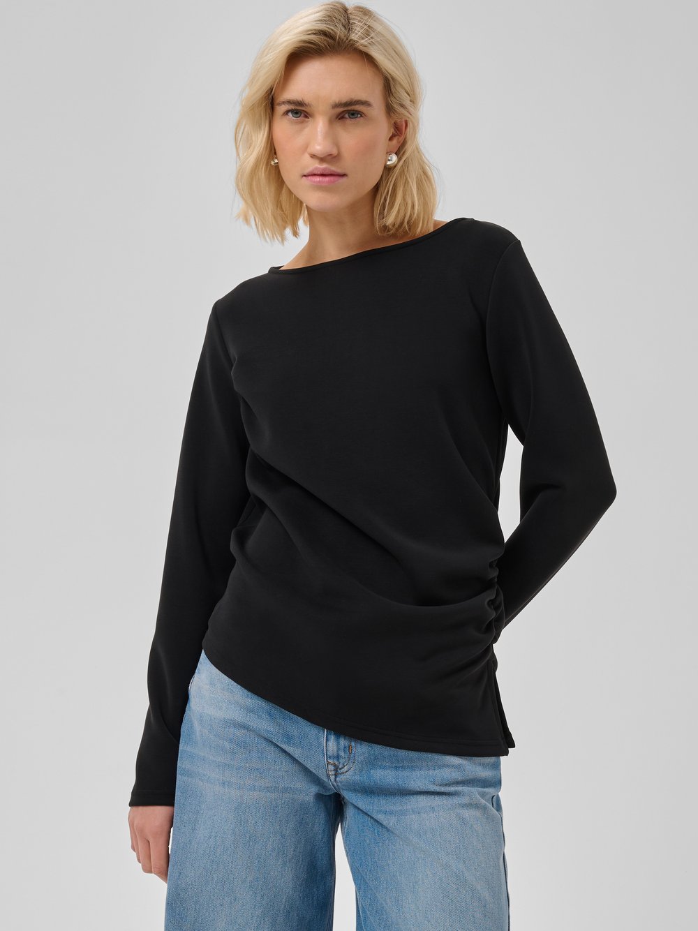 My Essential Wardrobe Damen Langarmshirts Schwarz Gr. Klein - Bild 3