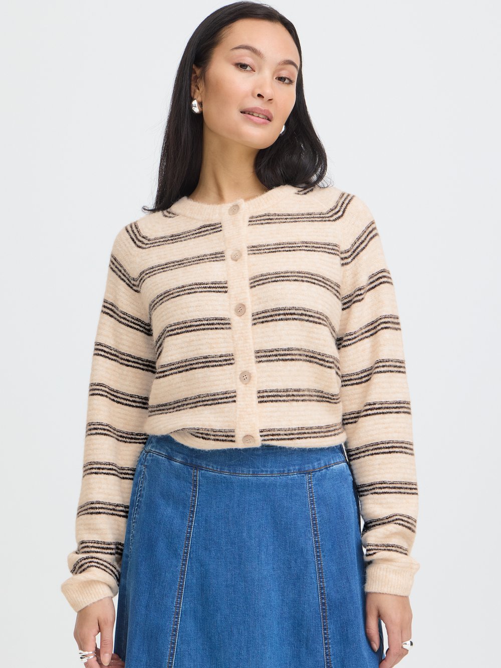 Fransa Damen Beige Strickjacke, Kendra 2 - Bild 2