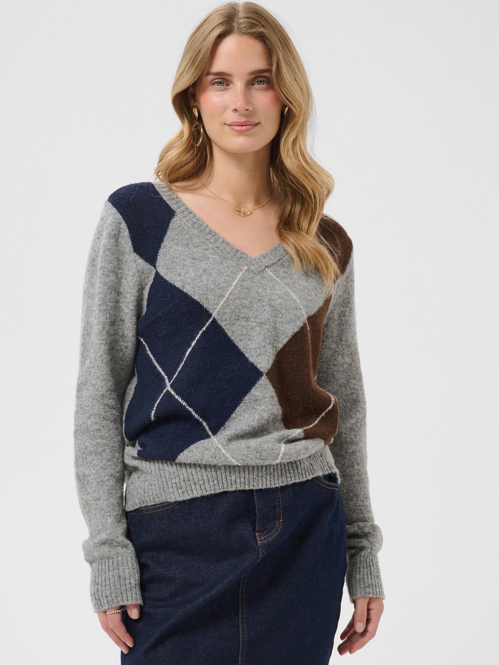 Cream Damen Grau Melange Strickpullover "Damen Strickpullover Crhope" erhältlich in Größe L/S/XL/XS von Baur - Bild 2