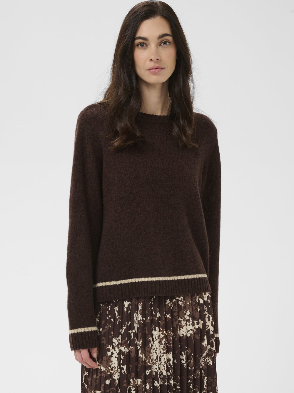 Culture Damen Dunkelbraun Strickpullover "Damen Strickpullover Cunova", Gr. M, Braun (Coffee Bean Melange), Obermaterial: 100% Wolle Wo., Pullover Strickpullover - Bild 3