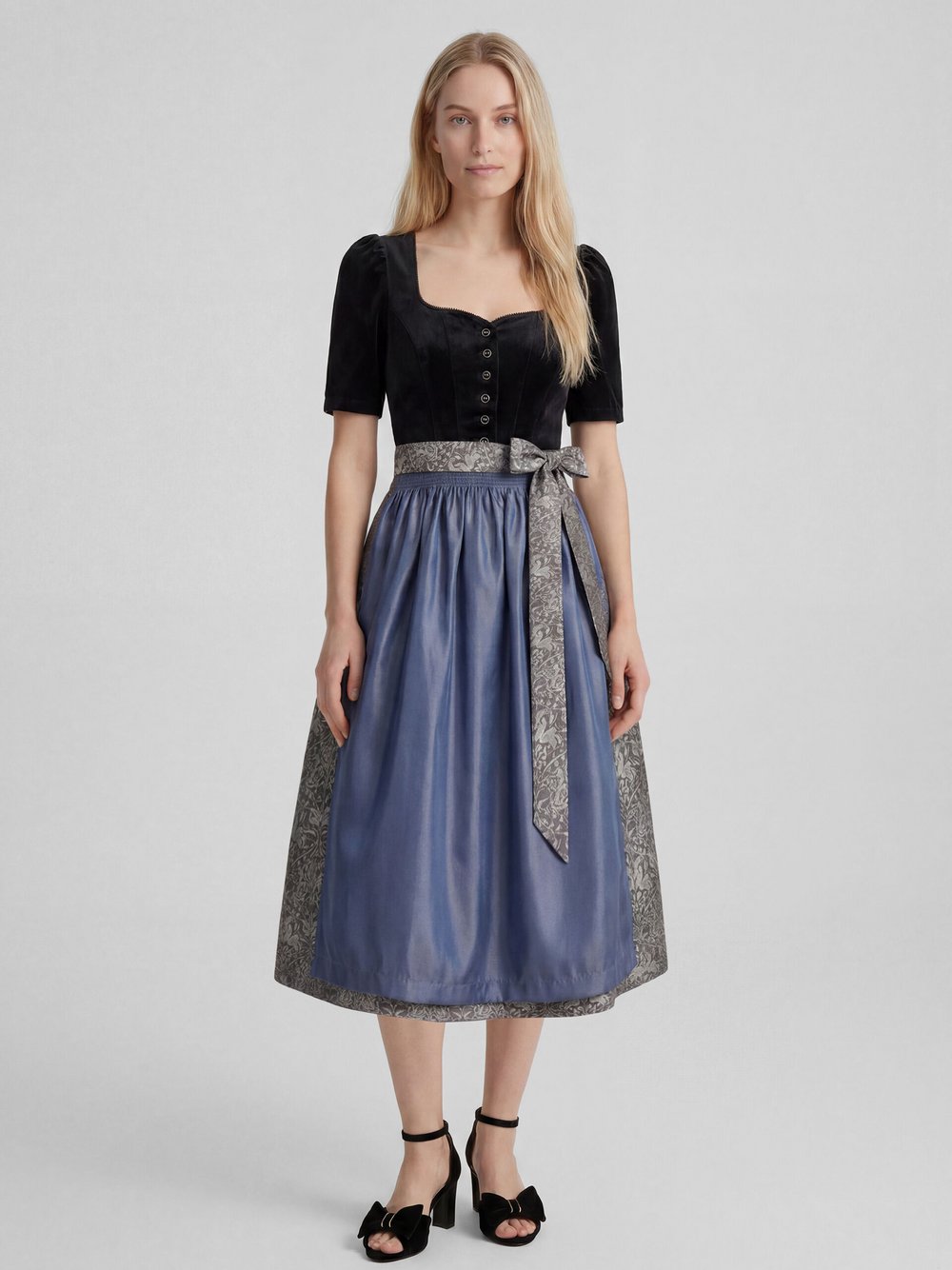Spieth & Wensky Damen Schwarz Dirndl "Königsberg", Gr. 32, N-Gr, Obermaterial: 100% Polyester Pes., Uni, Regular Fit, Kleider, Mit 75Cm Rocklänge - Image 3
