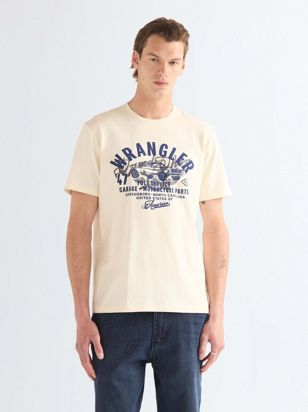 Wrangler, Herren, Shirts, T-Shirt Americana, Weiss, (L) - Bild 4