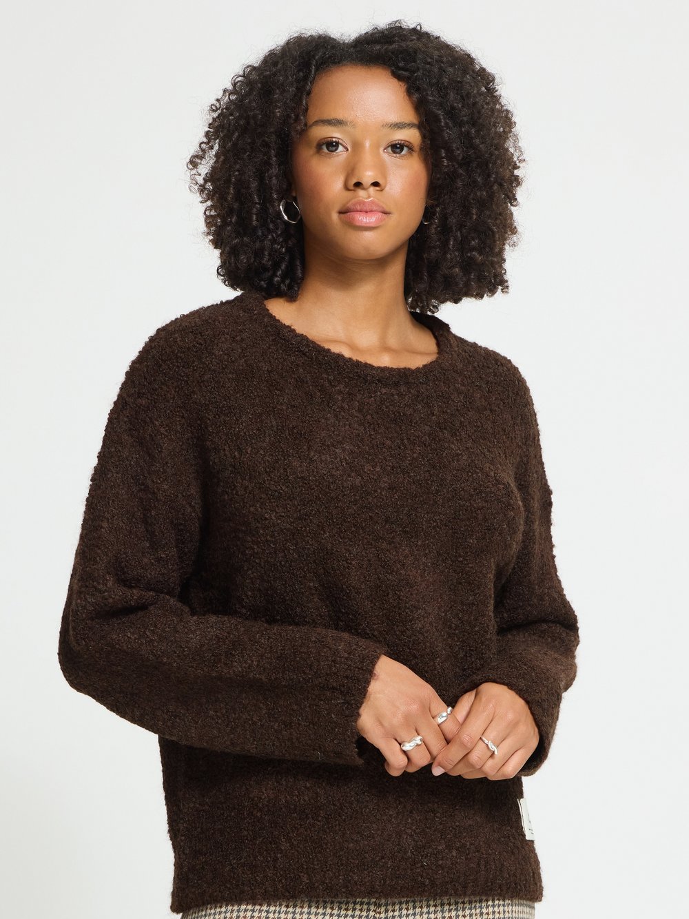 Ichi - Rundhals-Strickware - Knitwear - Damen - Braun - S - Bild 6