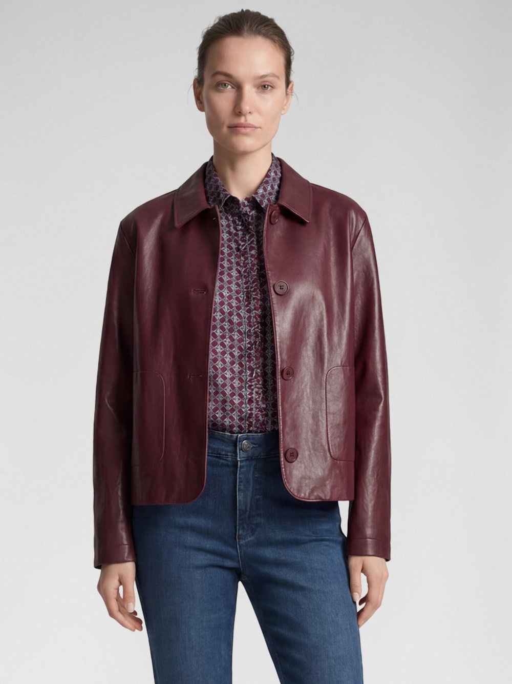 VAN GRAAF Rabe Damen Rot Jacke Kunstleder Größe 42
