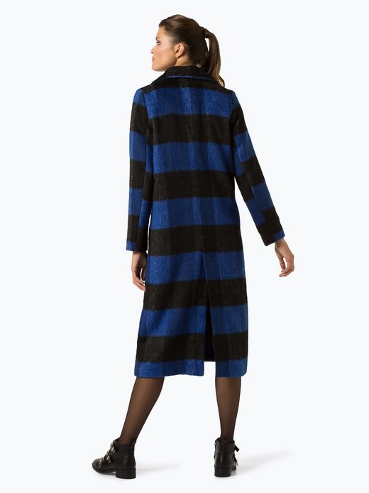 blau schwarz karierter mantel