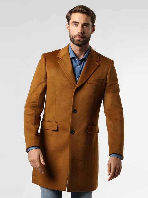 herren kurzmantel wolle braun