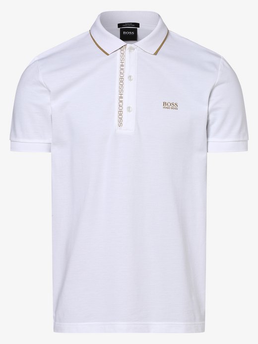 BOSS Herren Paule 4 Slim-Fit Poloshirt aus Baumwolle mit Logo-Blende 