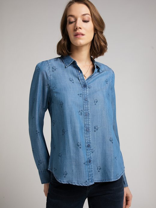 Blau L Mulaya Bluse Rabatt 63 % DAMEN Hemden & T-Shirts Bluse Print 