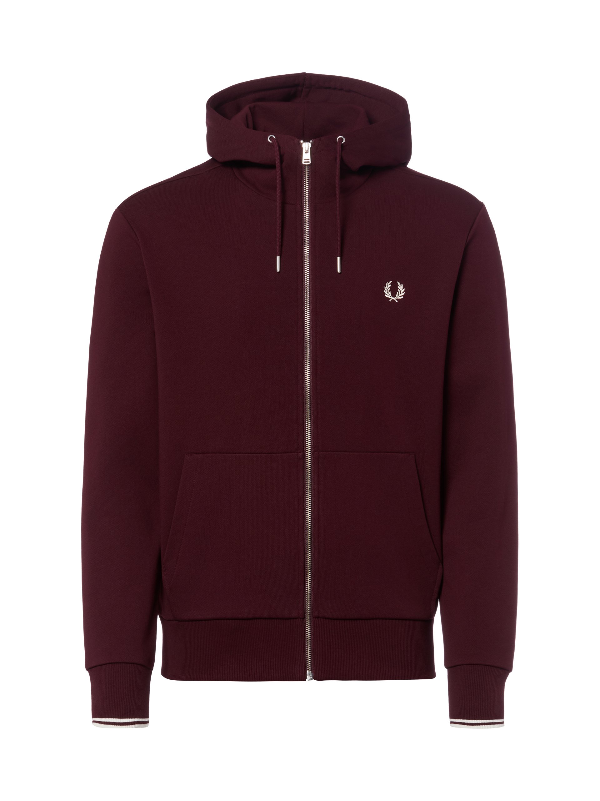 Fred Perry kurtka z kapturem Mężczyźni Bawełna czerwony