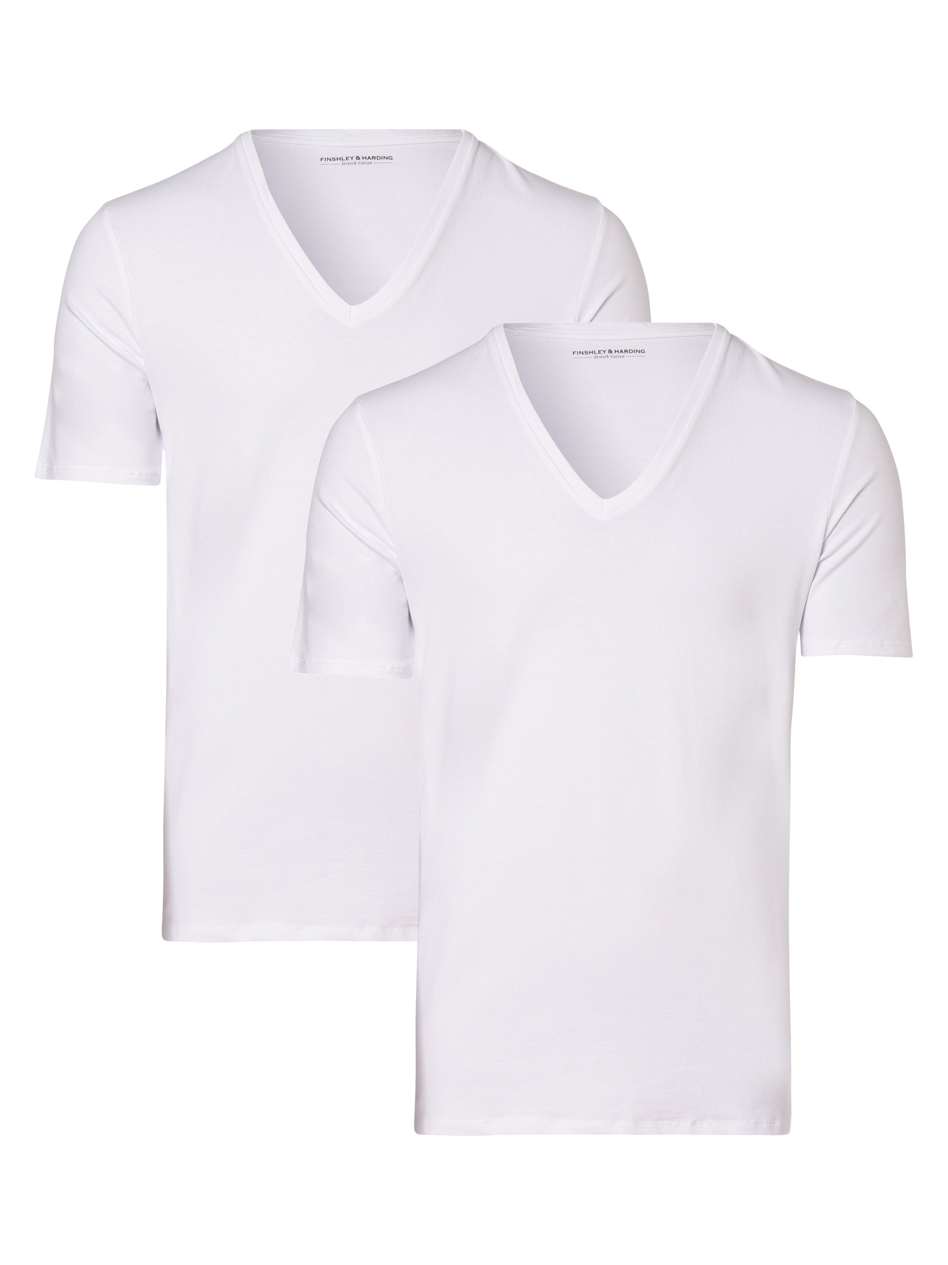 Finshley & Harding T-shirty pakowane po 2 szt. Mężczyźni Bawełna biały