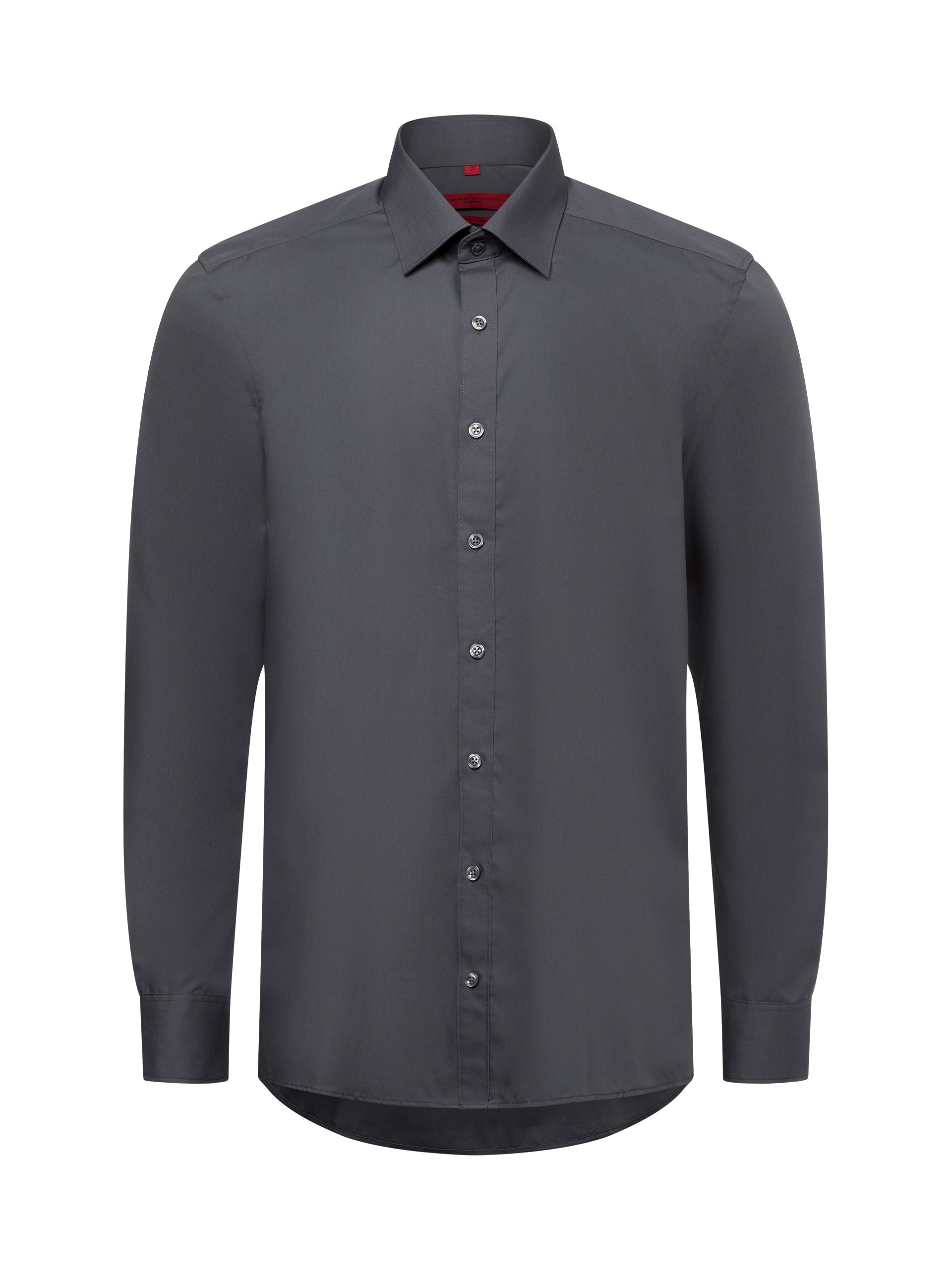 Finshley & Harding Koszula łatwa w prasowaniu Mężczyźni Slim Fit Bawełna szary