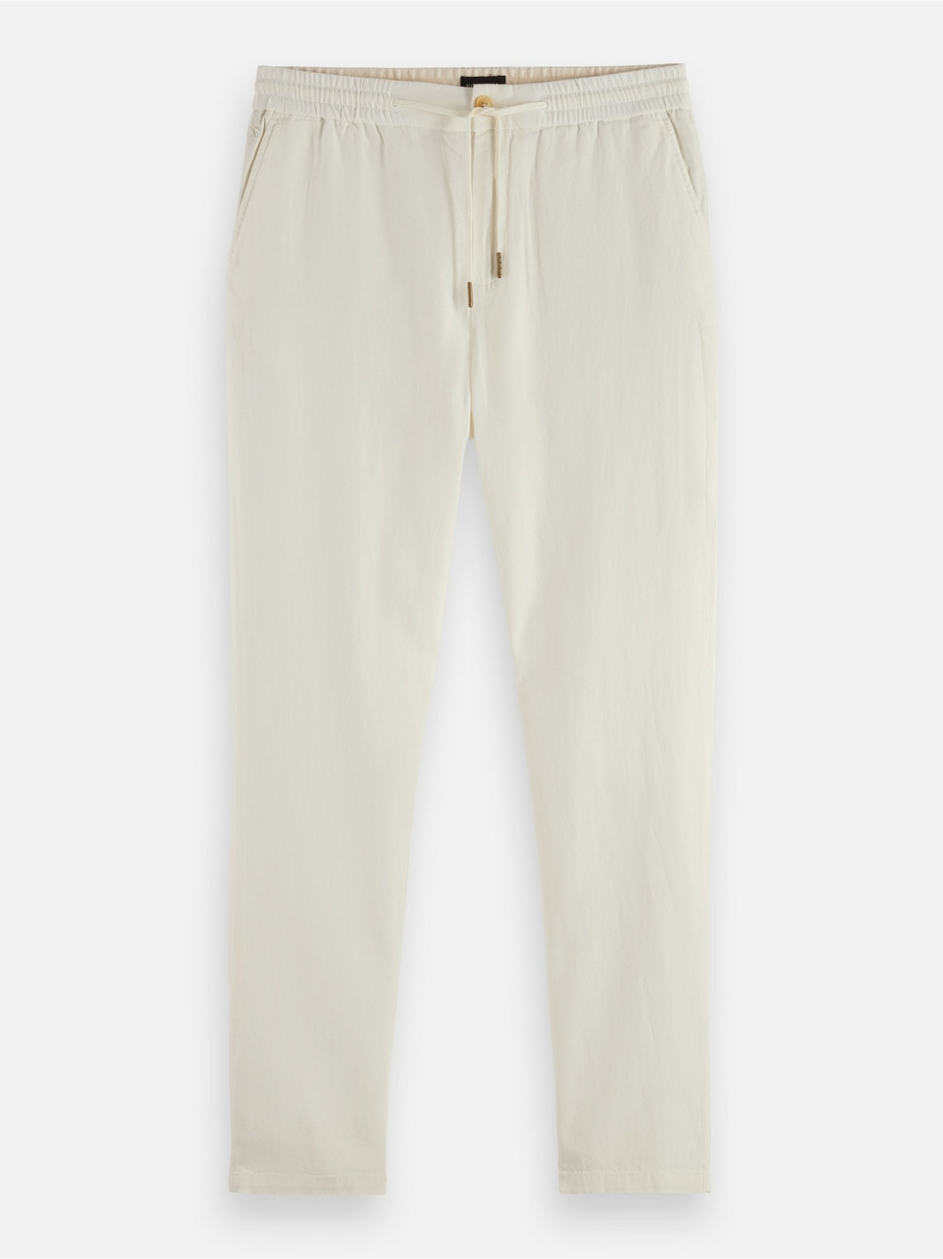 Scotch & Soda spodnie materiałowe z zawartością lnu Mężczyźni Bawełna biały, 33-34