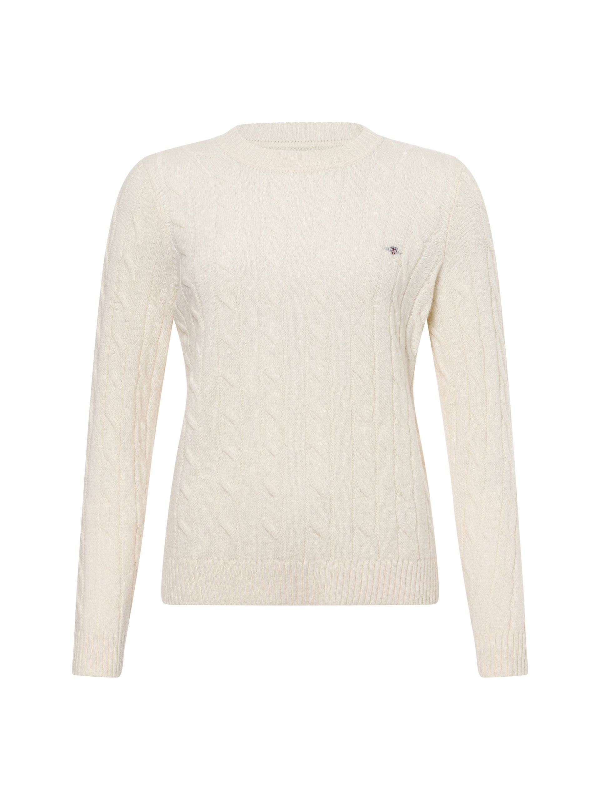Gant sweter z dzianiny z wełny jagnięcej Kobiety Wełna beżowy